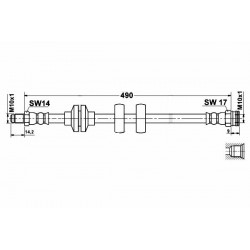 0489 elastyczny przewód hamulcowy OEM: 51776519 Fiat Doblo lift - przód